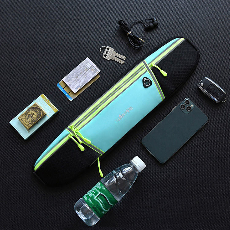 Luan Miao Sports Waist Pack - Black & White, Waterproof Polyester, Adjustable Strap, Multi-Pocket Design for Running, Hiking, and Fitness, Outdoor Gear | Adjustable Waist Pack | Durable Zipper Closure, Running Gear