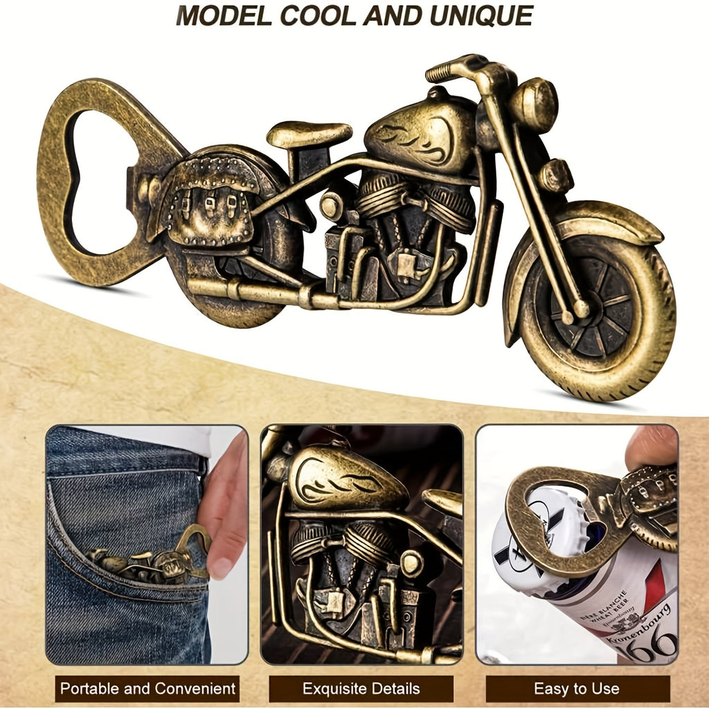 1pc Golden Motorcycle Bottle Opener - Perfect Gift for Beer Lovers and Men - 5 Inches/2 Inches/0.3 Inches - 3 Ounces