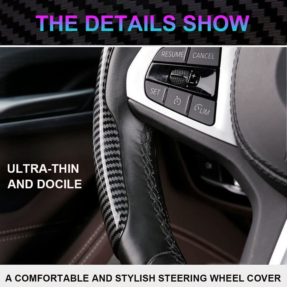 [Carbon Fiber Steering Wheel Cover] Non-Slip Carbon Fiber Steering Wheel Cover - Upgrade Your Driving Experience