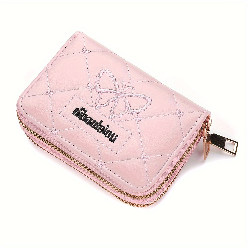 Double Zipper Wallet, Women's Short Credit Card Holder, Multifunctional Large Capacity Coin Purse