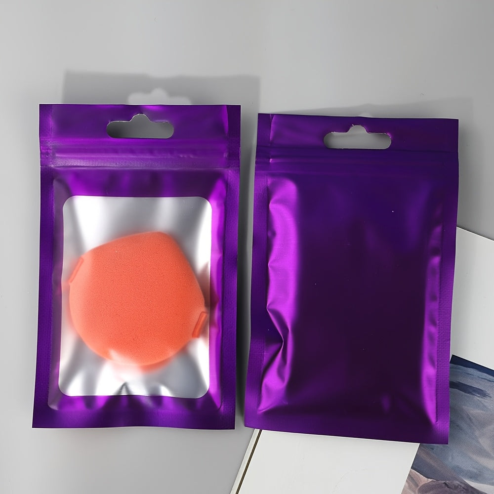 [Holographic Zipper Lock Bags] 100-Pack Holographic Zipper Lock Resealable Bags | Moisture-Proof Aluminum Foil Polyester Film Flat Transparent Window Pouch for Electronics/Jewelry/Cosmetics Organization, 4 Size Options, Non-f