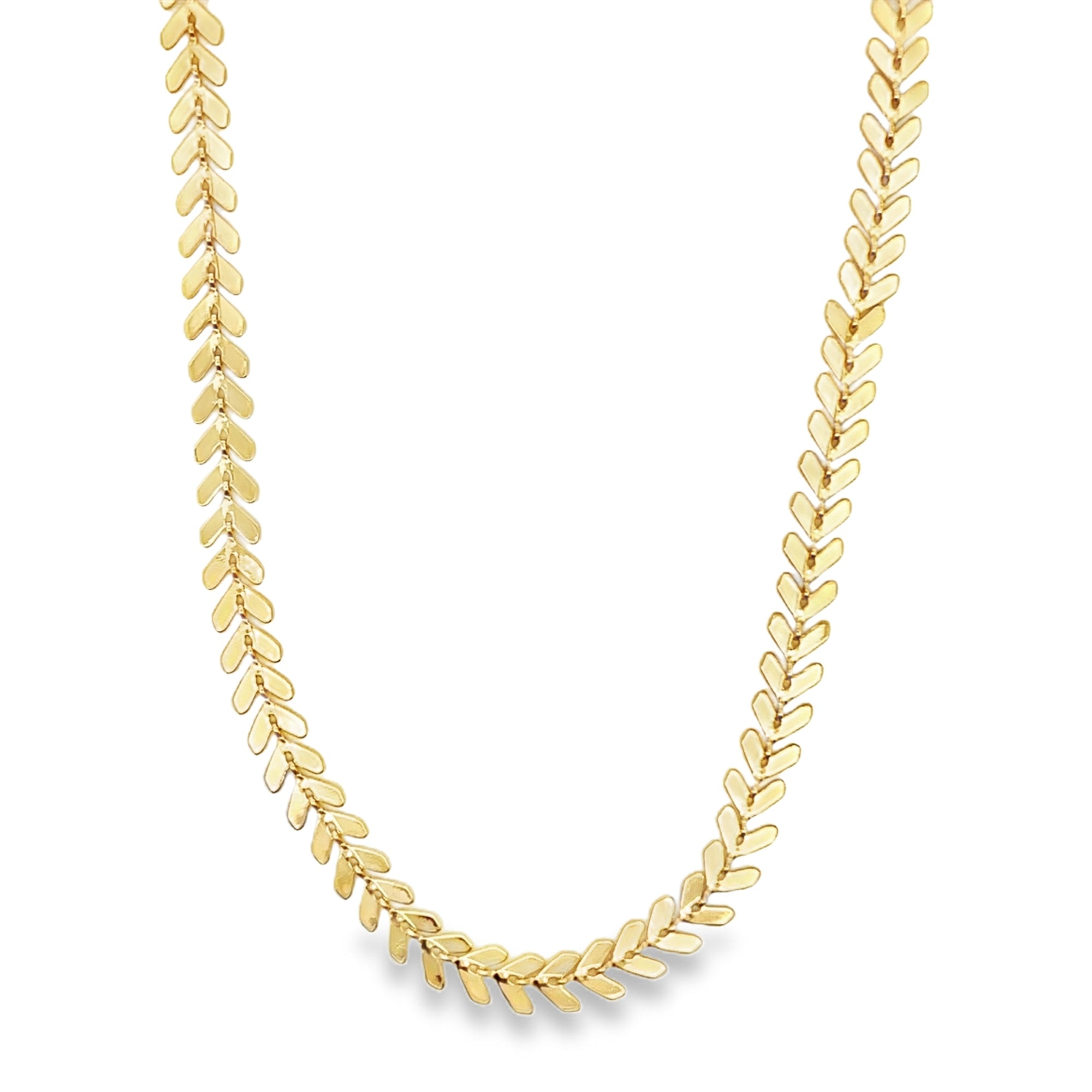 Leaf Chain Sharp Arrow CHEVRON Necklace (G39)-0
