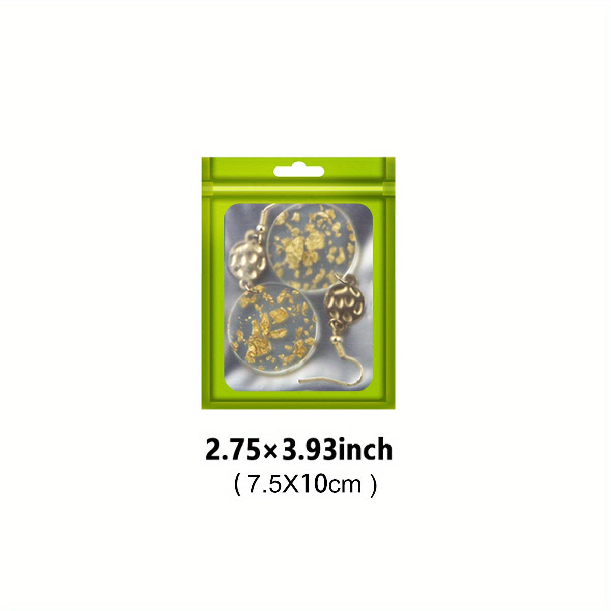 [Holographic Zipper Lock Bags] 100-Pack Holographic Zipper Lock Resealable Bags | Moisture-Proof Aluminum Foil Polyester Film Flat Transparent Window Pouch for Electronics/Jewelry/Cosmetics Organization, 4 Size Options, Non-f