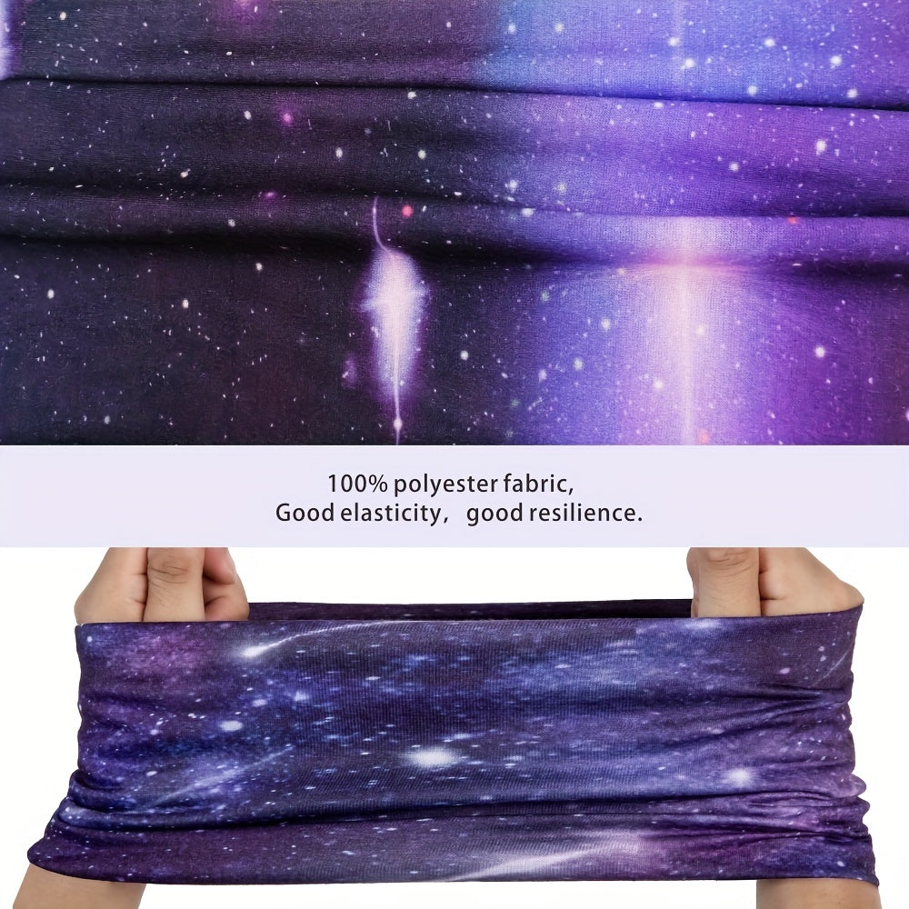 QUALICOS Seamless Sports Scarf - Versatile Neck Gaiter, Headband & Wristband with Vibrant for galaxy & Starry Night Patterns, Unisex All-Season Outdoor Gear for Hiking, Cycling & Fitness, Hiking Accessory, Stylish Headgear, D