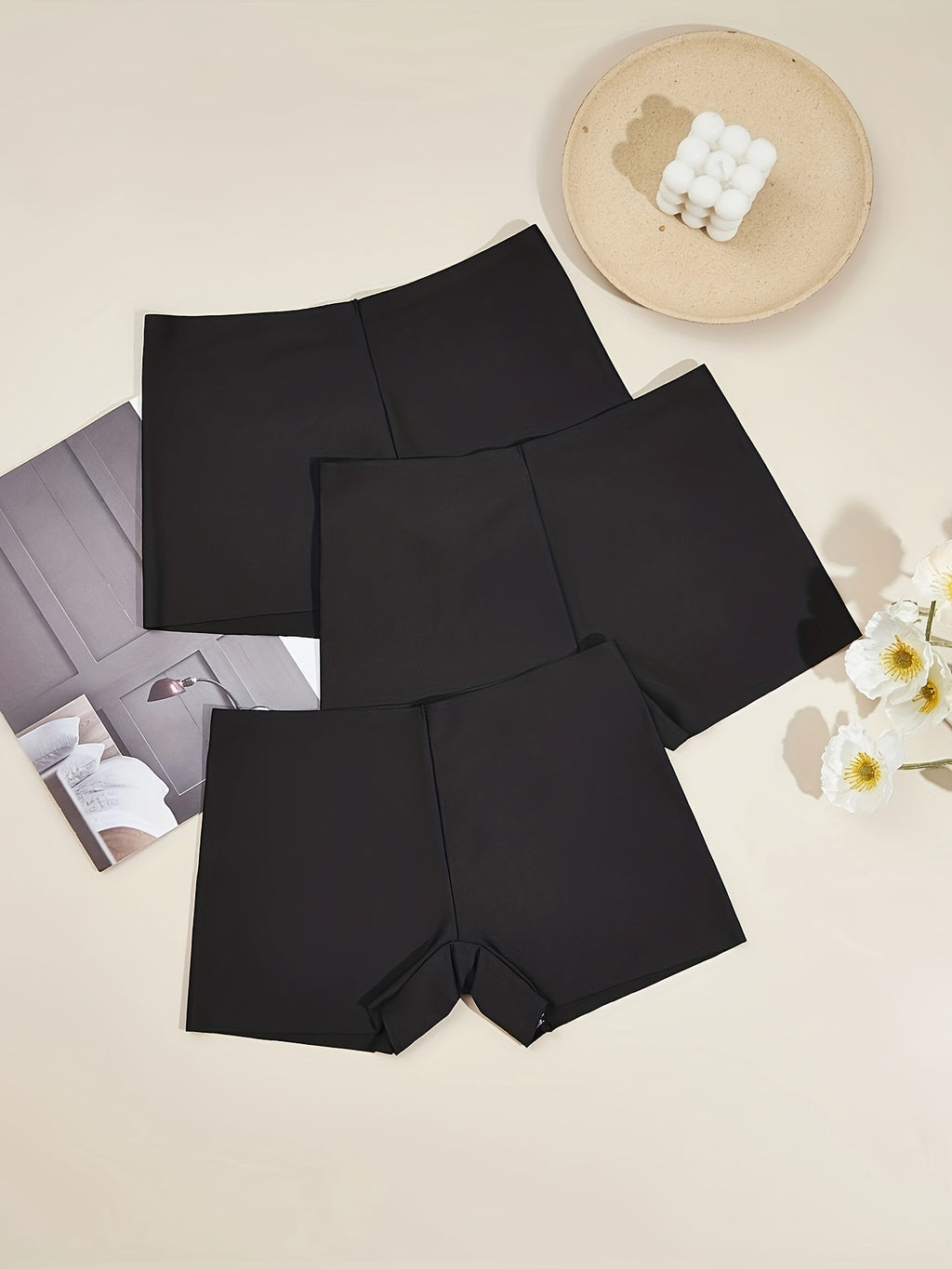 3pcs Soft No Show Boyshort Underwear For Women 3 Pack Soft Seamless Panties Pack