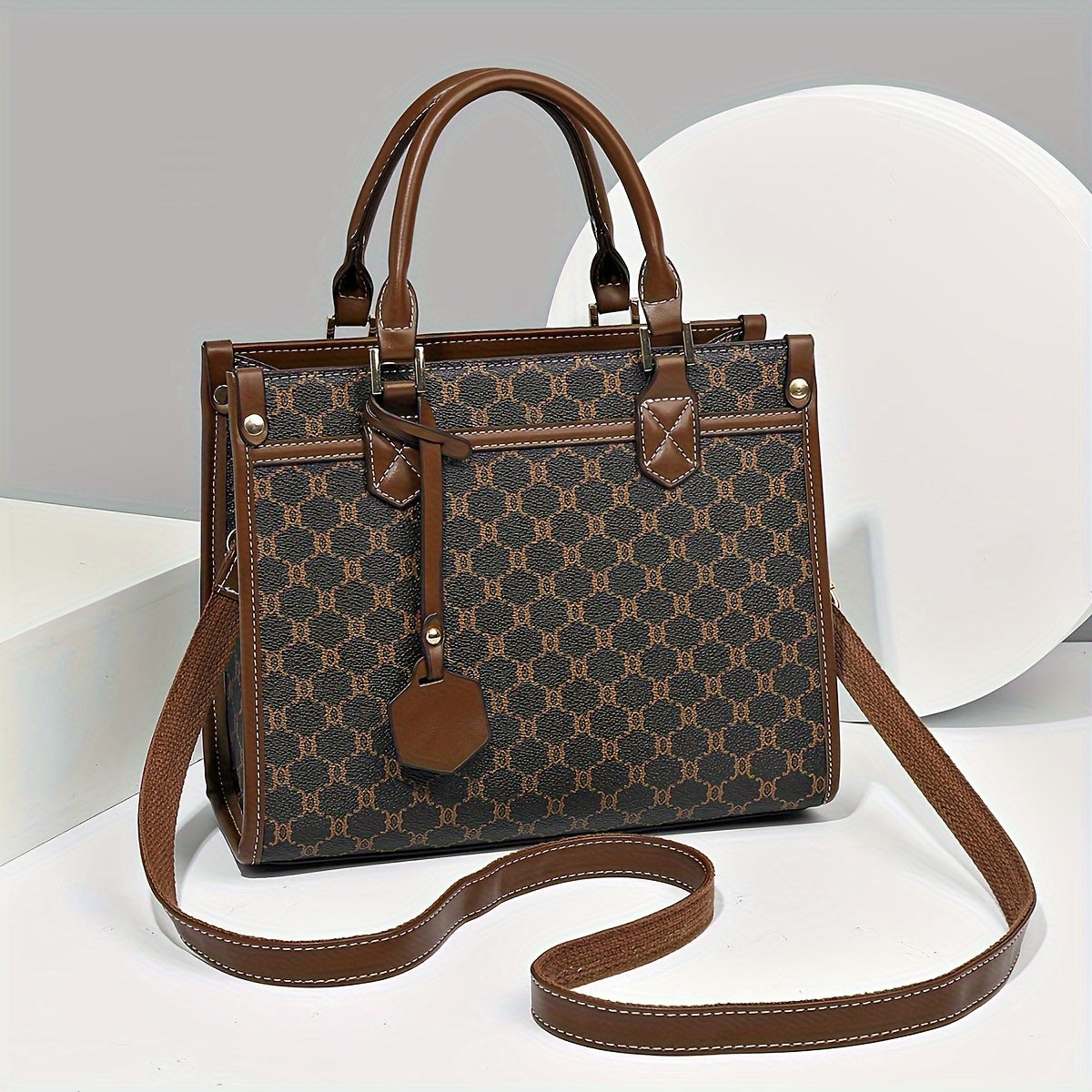 Women's Bag Set: Fashionable Large Capacity Tote Bag with Clutch and Card Holder, Three-Piece Set, Elegant Handbag for Middle-Aged Ladies