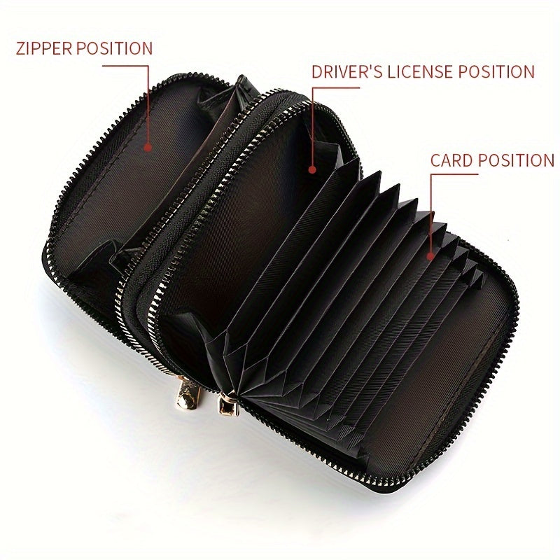 Double Zipper Wallet, Women's Short Credit Card Holder, Multifunctional Large Capacity Coin Purse