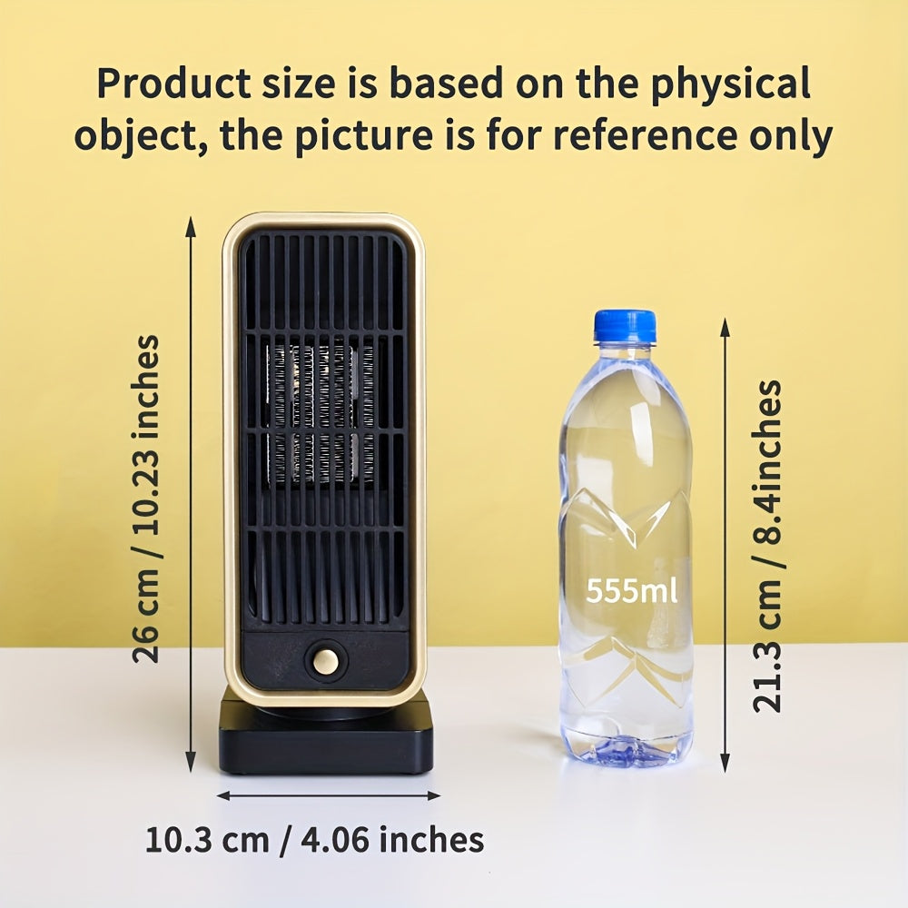 Quiet 500W Ceramic Electric Space Heater, Square Shape, 110-130V US Plug, No Energy Efficiency Rating, Tip-over Protection, Portable Heating Equipment for Bedroom, Living Room, Office