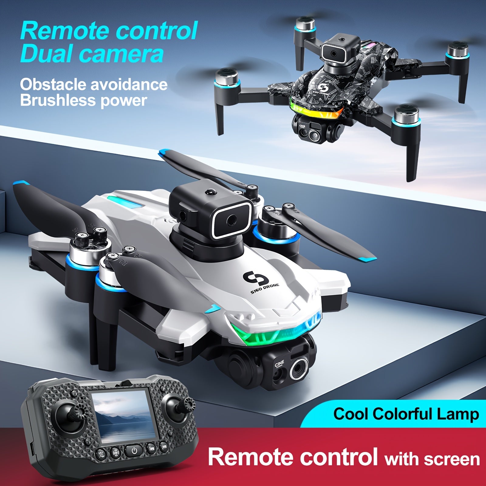 The latest drone in 2025. Screen control remote control. Long battery life Colorful LED lights. The best gift for the festival