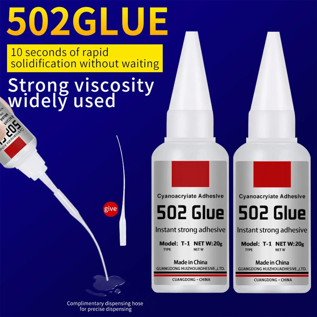 JXVX 1-5pcs 502 Super Glue Instant Quick-drying Cyanoacrylate Adhesive Leather Rubber Wood Metal Strong Bond Liquid Glue Tool