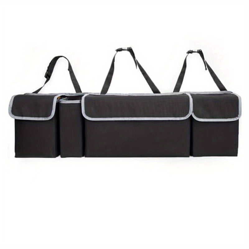 Adjustable Car Trunk Storage Bag, Large Capacity Multi-Purpose Oxford Cloth Backseat Organizer for Car Interiors.