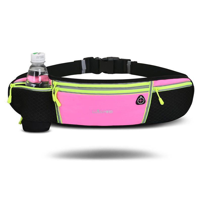 Luan Miao Sports Waist Pack - Black & White, Waterproof Polyester, Adjustable Strap, Multi-Pocket Design for Running, Hiking, and Fitness, Outdoor Gear | Adjustable Waist Pack | Durable Zipper Closure, Running Gear