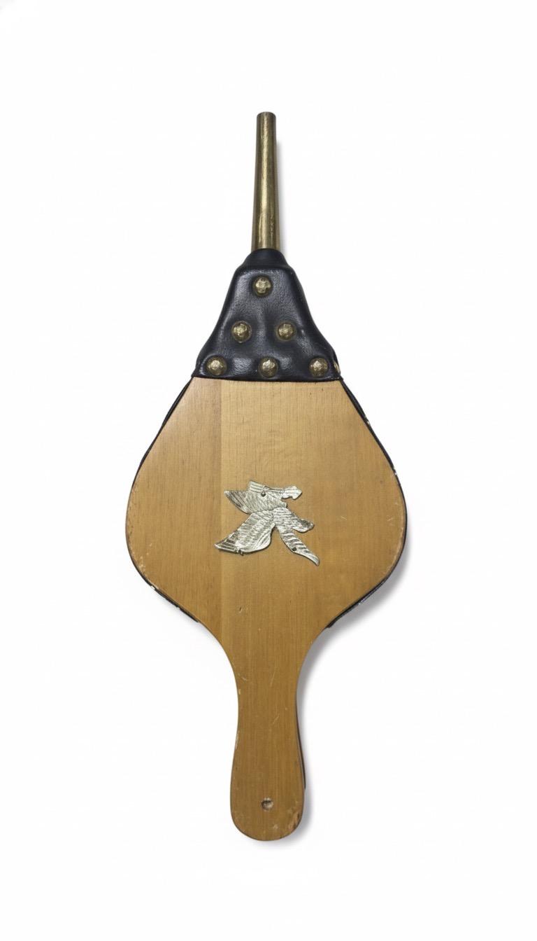 Vintage Fireplace Bellows with Flying Mallard Duck Medallion (1960s-1980s)