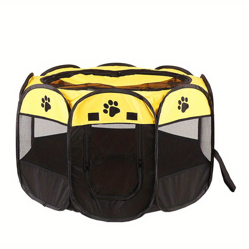 Octagonal Pet Fence Tent Oxford Cloth Scratch-Resistant Foldable Dog Cage for Dogs and Cats, Kennel Nest