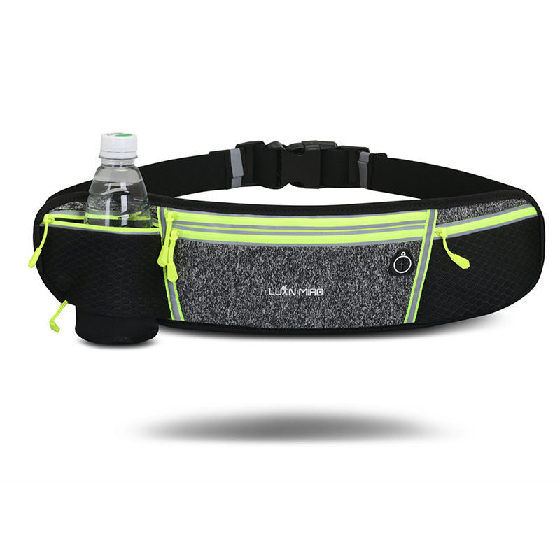 Luan Miao Sports Waist Pack - Black & White, Waterproof Polyester, Adjustable Strap, Multi-Pocket Design for Running, Hiking, and Fitness, Outdoor Gear | Adjustable Waist Pack | Durable Zipper Closure, Running Gear