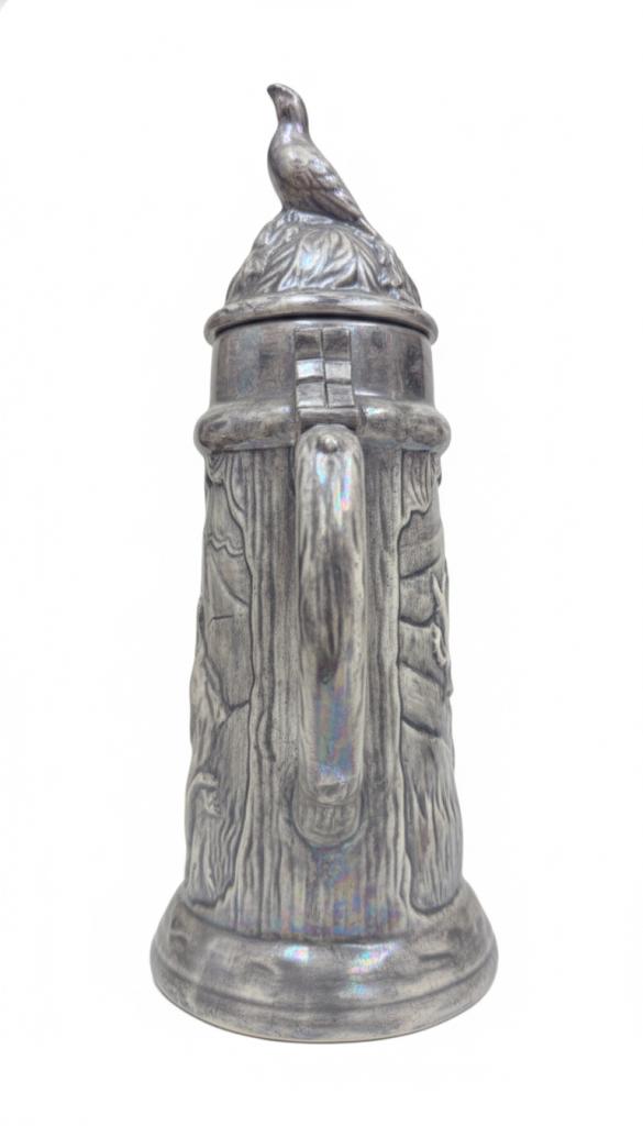 Vintage Ceramic German-Style Lidded Beer Stein (1970s-1980s)